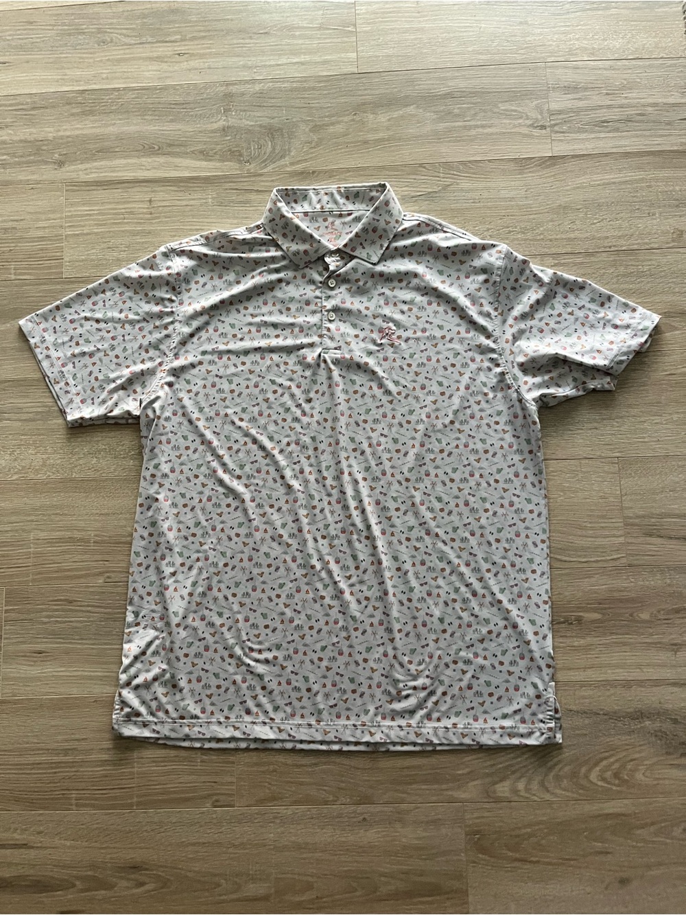 Rhoback Men's Short Sleeve Performance Polo Apres Ski Pattern - Size XL